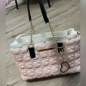 Betsy Johnson Baby Pink Heart Tote